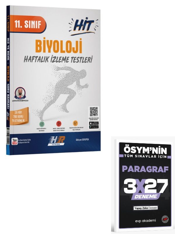 Hız ve Renk 2027 11. Sınıf Biyoloji HİT Soru Bankası+ EVP Akademi Paragraf