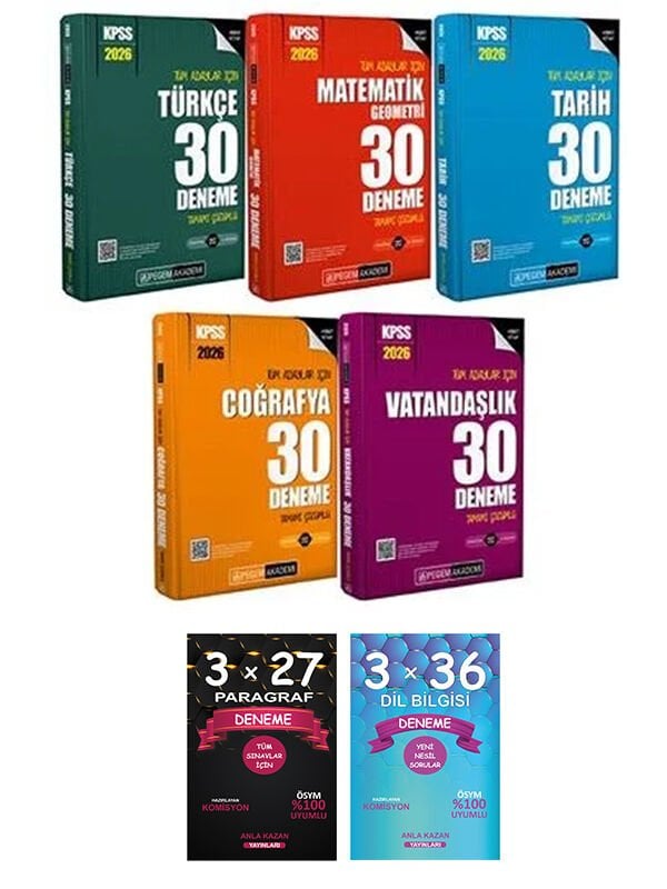 Pegem+Anla Kazan 2026 KPSS Genel Yetenek Genel Kültür Deneme 7 li Set Pegem+Anla Kazan