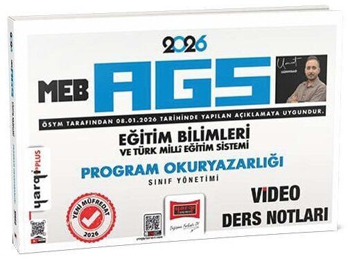 Yargı 2026 MEB-AGS Eğitim Bilimleri Program Okuryazarlığı Sınıf Yönetimi Video Ders Notları - Umut Gürpınar Yargı Yayınları