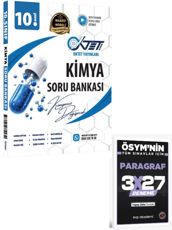 Oktet 2027 10. Sınıf Kimya Maarif Soru Bankası+ EVP Akademi Paragraf