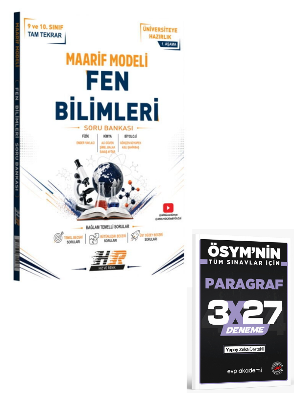 Hız ve Renk 2027 TYT Fen Bilimleri Maarif Model Soru Bankası+ EVP Akademi Paragraf