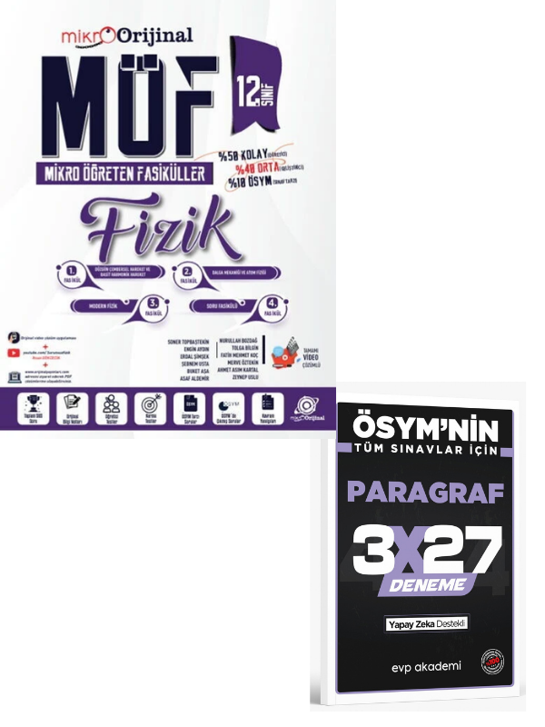 Orijinal 2027 12. Sınıf Fizik MÖF Mikro Öğreten 4 lü Fasikül Seti+ EVP Akademi Paragraf
