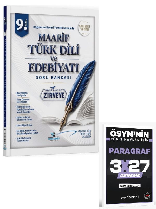 Yayın Denizi 2027 9. Sınıf Türk Dili ve Edebiyatı Maarif Soru Bankası+ EVP Akademi Paragraf