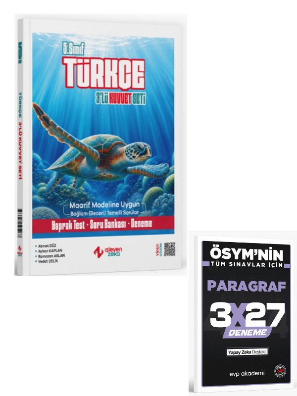 İşleyen Zeka 2027 5. Sınıf Türkçe 3 lü Kuvvet Serisi Seti+ EVP Akademi Paragraf