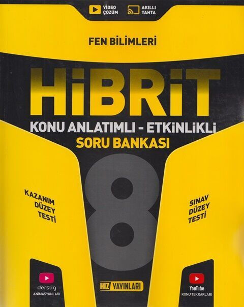 2027 Hız Yayınları 8. Sınıf Fen Bilimleri HİBRİT Konu Anlatımlı Etkinlikli Soru Bankası