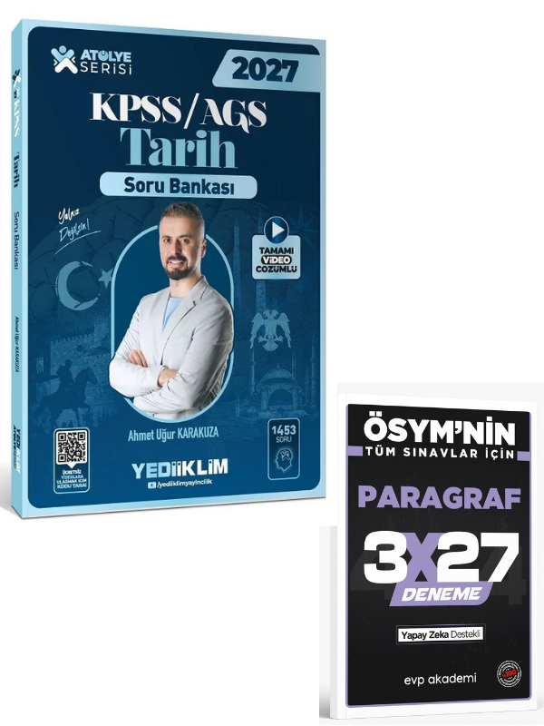 Yediiklim 2027 KPSS MEB-AGS Tarih Atölye Soru Bankası Çözümlü+ EVP Akademi Paragraf