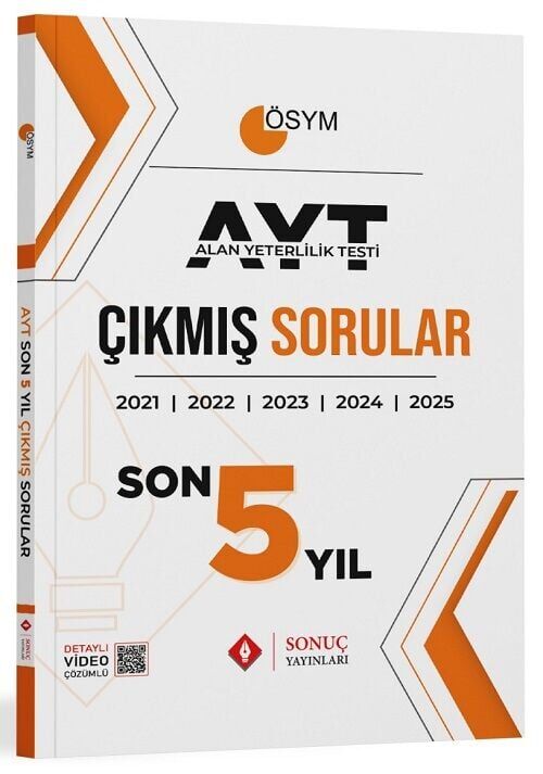 Sonuç 2026 YKS AYT Çıkmış Sorular Son 5 Yıl Çözümlü Sonuç Yayınları