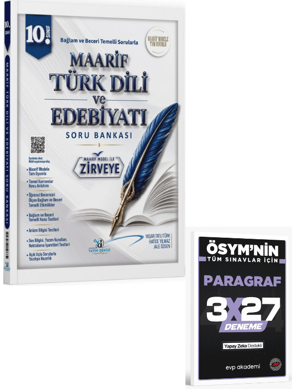 Yayın Denizi 2027 10. Sınıf Türk Dili ve Edebiyatı Maarif Soru Bankası+ EVP Akademi Paragraf
