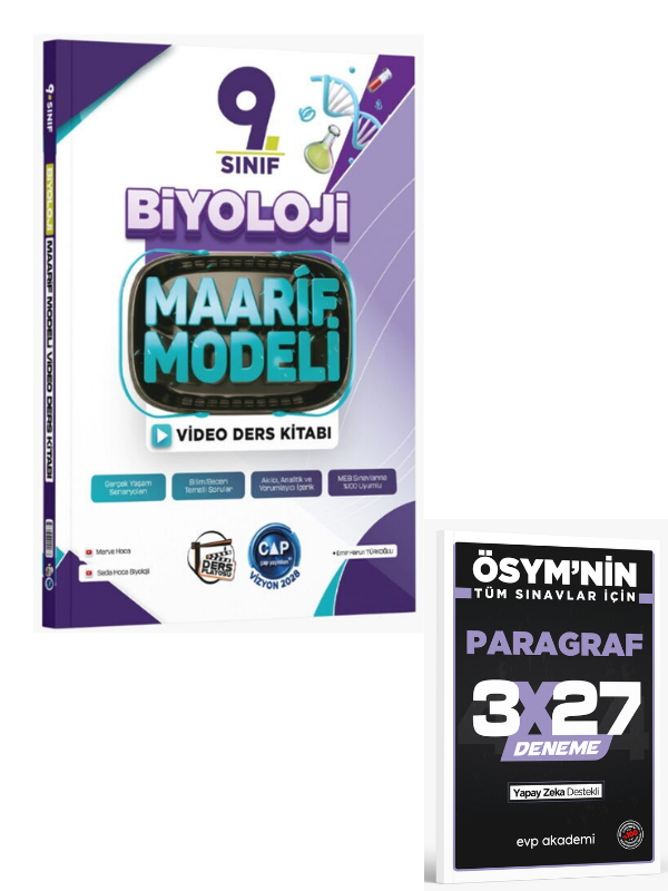 Çap 2027 9. Sınıf Biyoloji Maarif Video Ders Kitabı+ EVP Akademi Paragraf