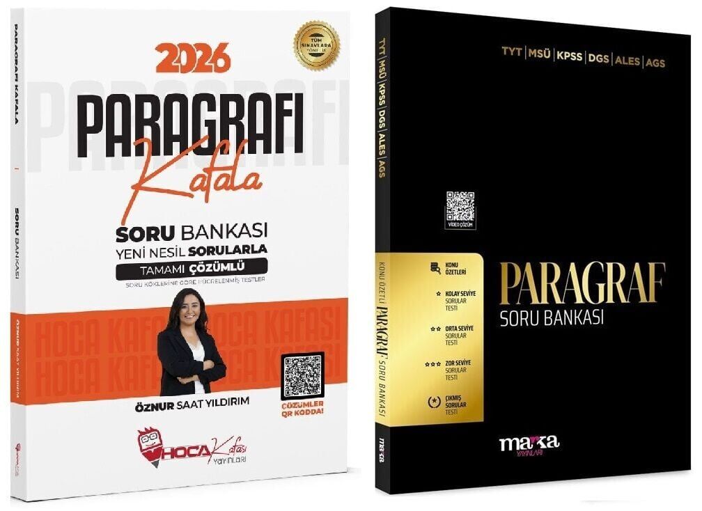 Hoca Kafası + Marka 2026 KPSS TYT ALES DGS Paragrafı Kafala Soru Bankası 2 li Set - Öznur Saat Yıldırım Hoca Kafası + Marka Yayınları