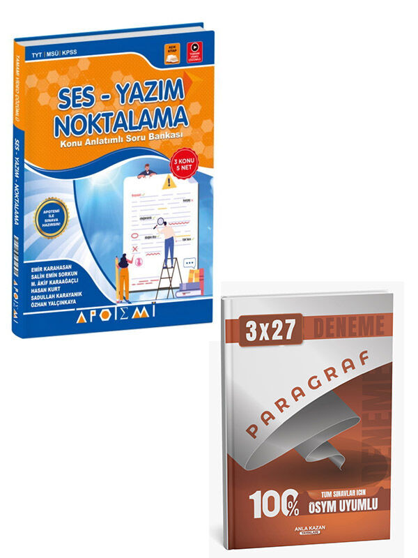 Apotemi 2027 TYT KPSS MSÜ Ses Yazım Noktalama Konu Anlatımlı Soru Bankası+Anla Kazan Paragraf Deneme