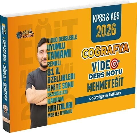 Eğit Akademi 2026 MEB AGS KPSS Mehmet Eğit Coğrafya Video Ders Notları