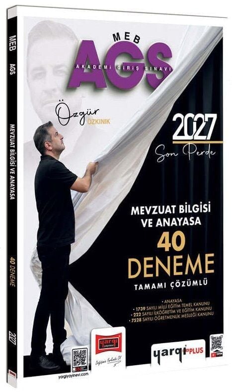 Yargı 2027 MEB-AGS Mevzuat Bilgisi ve Anayasa 40 Deneme Çözümlü - Özgür Özkınık