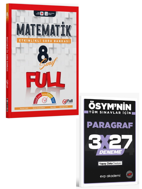 Full Matematik 2027 8. Sınıf Matematik Soru Bankası+ EVP Akademi Paragraf