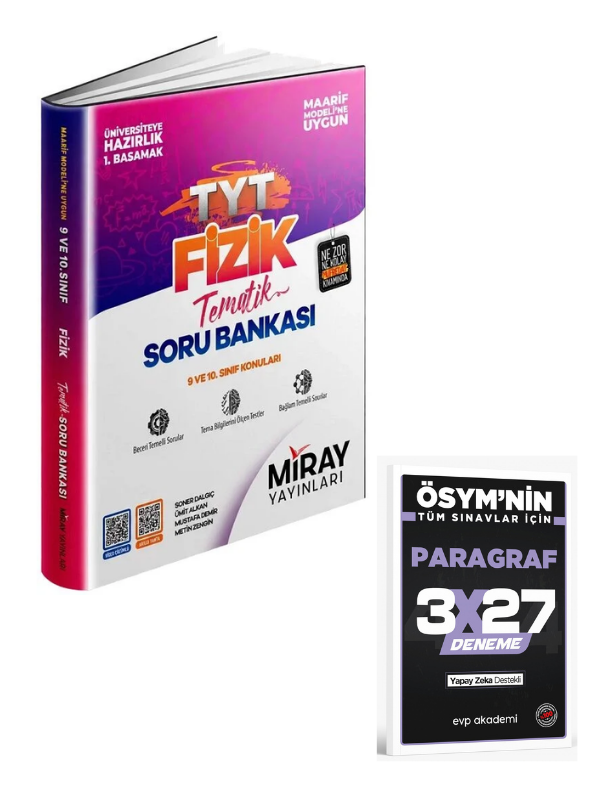Miray 2027 YKS TYT Fizik Tematik Maarif Modeli Soru Bankası+ EVP Akademi Paragraf