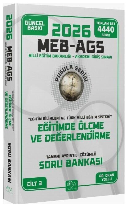 CBA Yayınları 2026 MEB-AGS Eğitim Bilimleri Eğitimde Ölçme ve Değerlendirme Soru Bankası Çözümlü Pusula Serisi CBA Yayınları