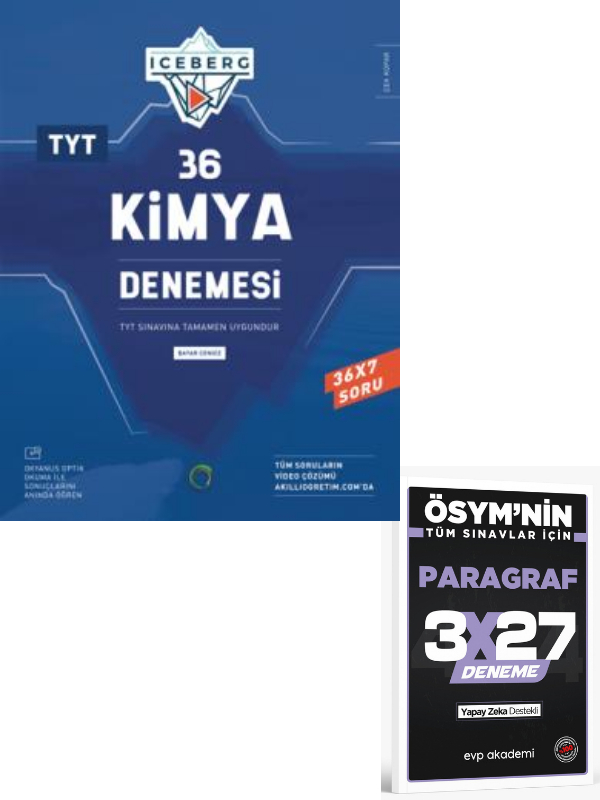 Okyanus 2027 TYT Kimya Iceberg 36 Deneme+EVP Akademi Paragraf