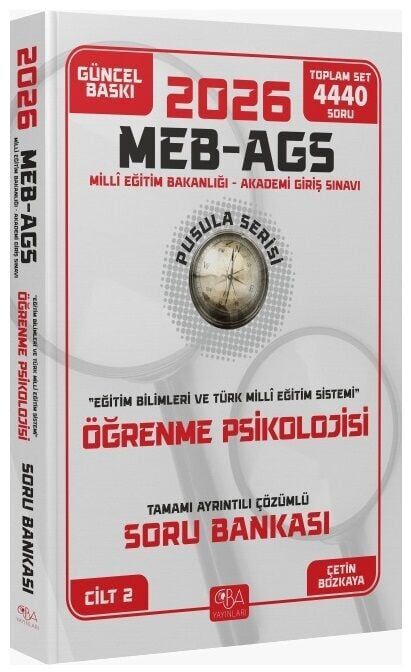 CBA Yayınları 2026 MEB-AGS Eğitim Bilimleri Öğrenme Psikolojisi Soru Bankası Çözümlü Pusula Serisi CBA Yayınları