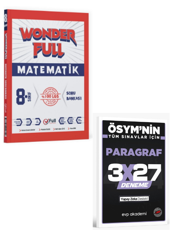 Full Matematik 2027 8. Sınıf LGS Wonder Full Matematik Soru Bankası+ EVP Akademi Paragraf