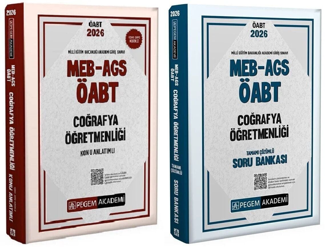 Pegem 2026 ÖABT MEB-AGS Coğrafya Öğretmenliği Konu Anlatımlı + Soru Bankası 2 li Set Pegem Akademi Yayınları