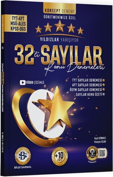 Bilgi Sarmal YKS TYT AYT MSÜ ALES KPSS DGS Sayılar Yıldızlar Yarışıyor 32 li Konu Denemeleri Bilgi Sarmal Yayınları