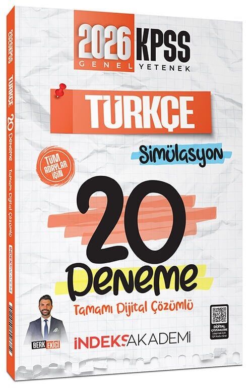 İndeks Akademi 2026 KPSS Türkçe Simülasyon 20 Deneme Çözümlü - Berk Ekici İndeks Akademi Yayıncılık