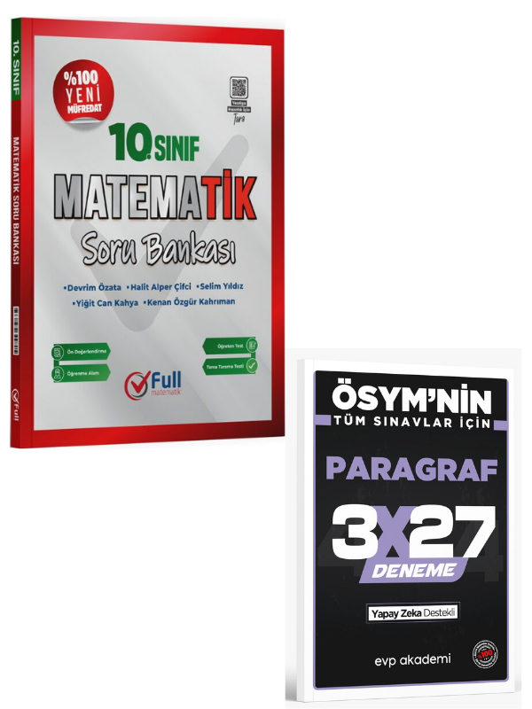 Full Matematik 2027 10. Sınıf Matematik Soru Bankası+ EVP Akademi Paragraf