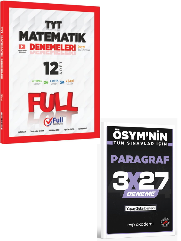 Full Matematik 2027 TYT Matematik 12 li Deneme+ EVP Akademi Paragraf
