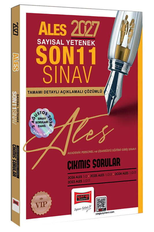 Yargı 2027 ALES VIP Sayısal Yetenek Çıkmış Sorular Son 11 Sınav Çözümlü