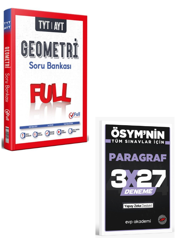 Full Matematik 2027 TYT AYT Geometri Soru Bankası+ EVP Akademi Paragraf
