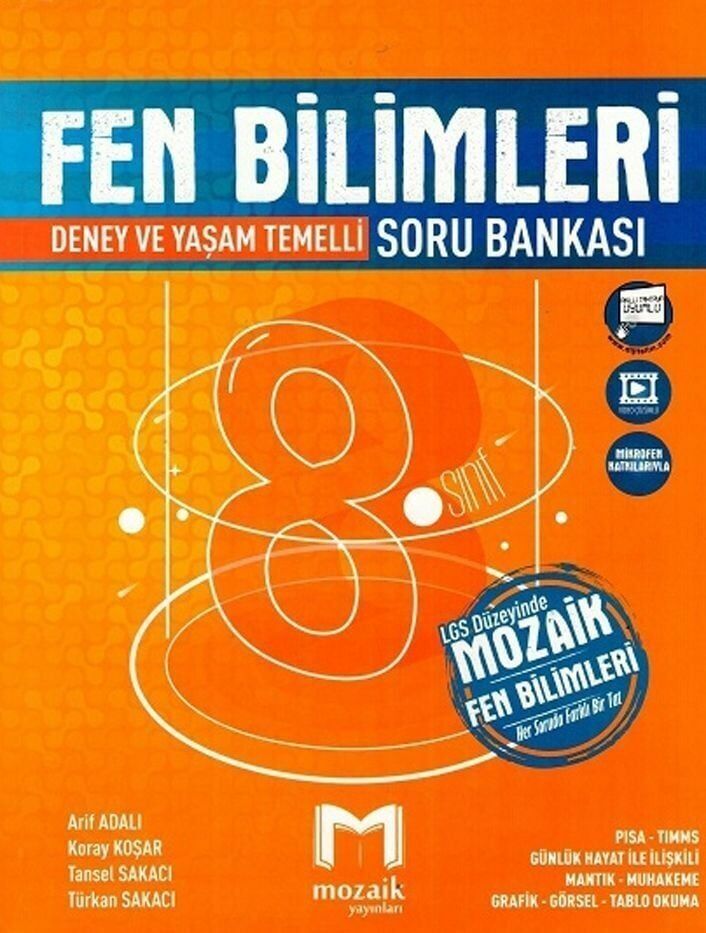 Mozaik Yayınları 8. Sınıf Fen Bilimleri Soru Bankası