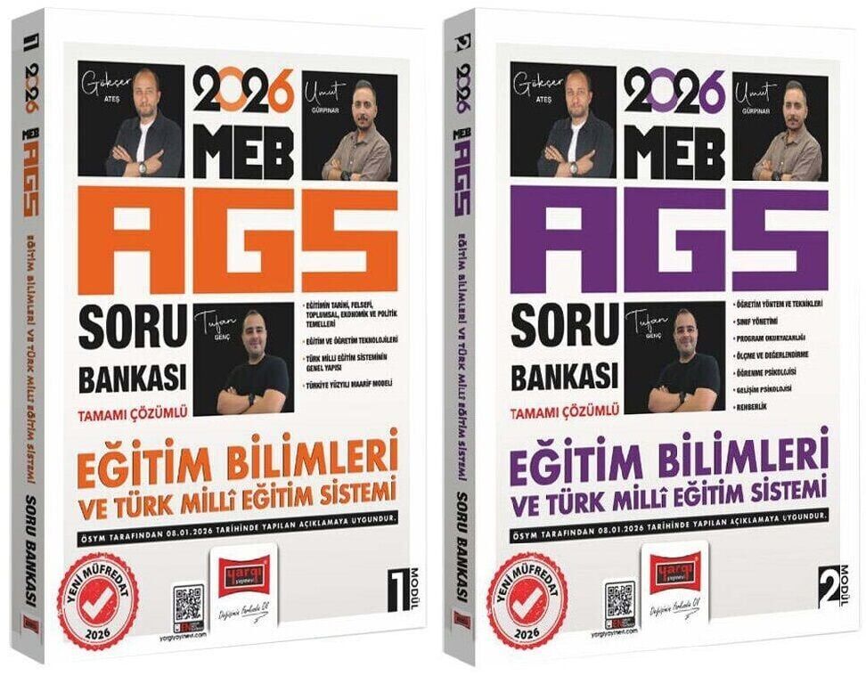 Yargı 2026 MEB-AGS Eğitim Bilimleri ve Türk Milli Eğitim Sistemi Soru Bankası Modül 1-2 2 li Set - Tufan Genç Yargı Yayınları