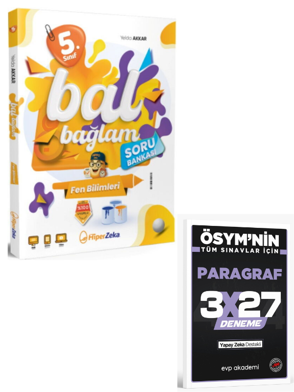 HiperZeka  2027 5. Sınıf Fen Bilimleri Bal Bağlam Soru Bankası+ EVP Akademi Paragraf