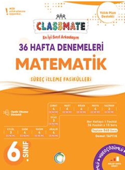 Okyanus Yayınları 6. Sınıf Matematik Classmate 36 Hafta Denemeleri