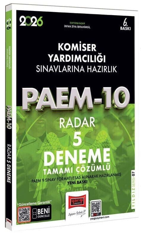 Yargı 2026 Komiser Yardımcılığı PAEM-10 Radar 5 Deneme Çözümlü Yargı Yayınları