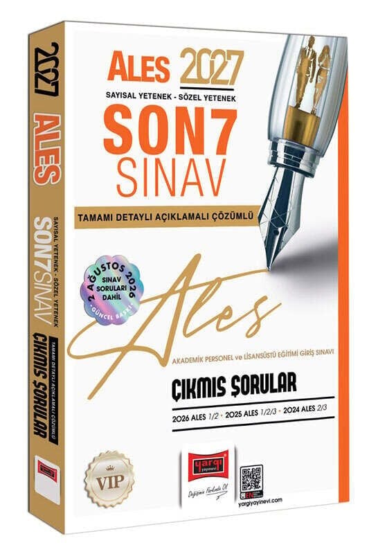 Yargı 2027 ALES VIP Çıkmış Sorular Son 7 Sınav Çözümlü