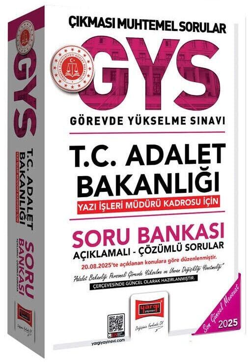 Yargı 2025 GYS Adalet Bakanlığı Yazı İşleri Müdürü Soru Bankası Çözümlü Görevde Yükselme Yargı Yayınları