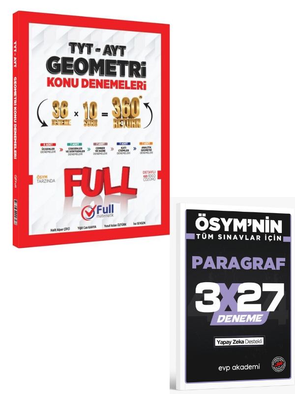 Full Matematik 2027 TYT AYT Geometri Konu Denemeleri+ EVP Akademi Paragraf