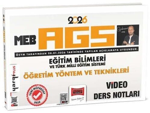 Yargı 2026 MEB-AGS Eğitim Bilimleri Öğretim Yöntem ve Teknikleri Video Ders Notları - Gökçer Ateş Yargı Yayınları