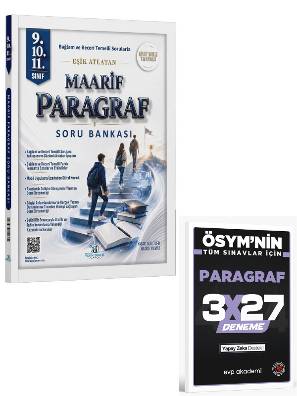 Yayın Denizi 2027  9. 10. ve 11. Sınıf Paragraf Eşik Atlatan Maarif Model Soru Bankası+ EVP Akademi Paragraf