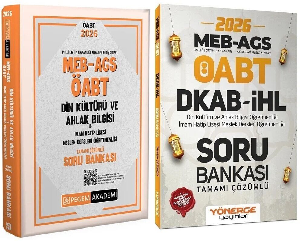 Pegem + Yönerge 2026 ÖABT MEB-AGS DHBT Din Kültürü Soru Bankası 2 li Set Pegem Akademi + Yönerge Yayınları