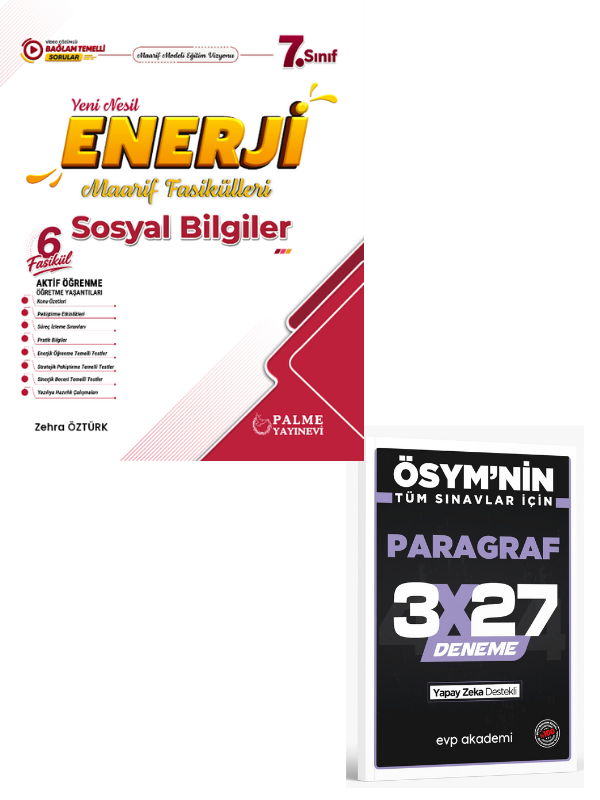 Palme 2027 7. Sınıf Sosyal Bilgiler Enerji Maarif Fasikülleri+ EVP Akademi Paragraf