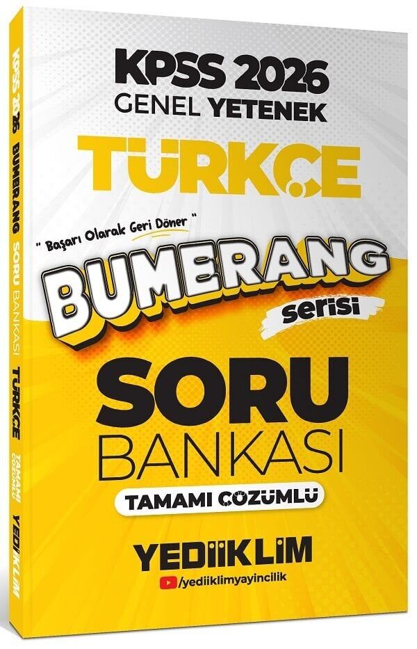 Yediiklim 2026 KPSS Türkçe Bumerang Soru Bankası Çözümlü