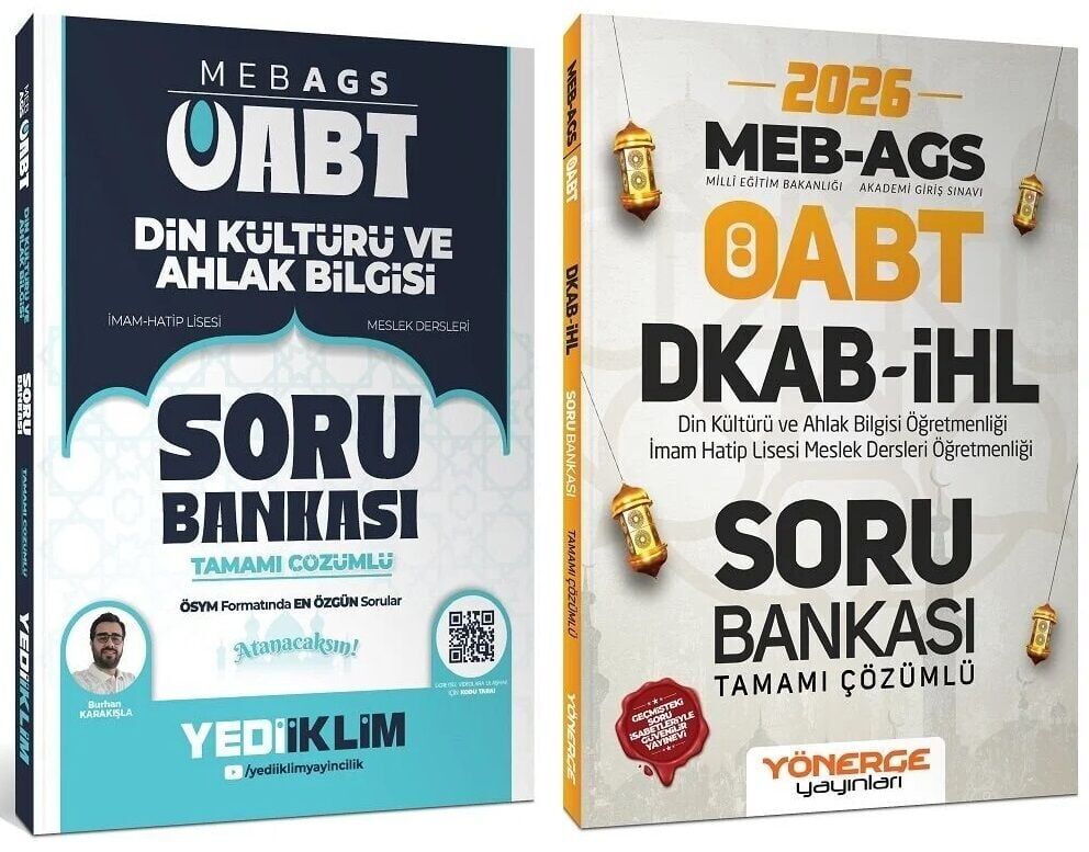 Yediiklim + Yönerge 2026 ÖABT MEB-AGS DHBT Din Kültürü Soru Bankası 2 li Set - Burhan Karakışla Yediiklim + Yönerge Yayınları