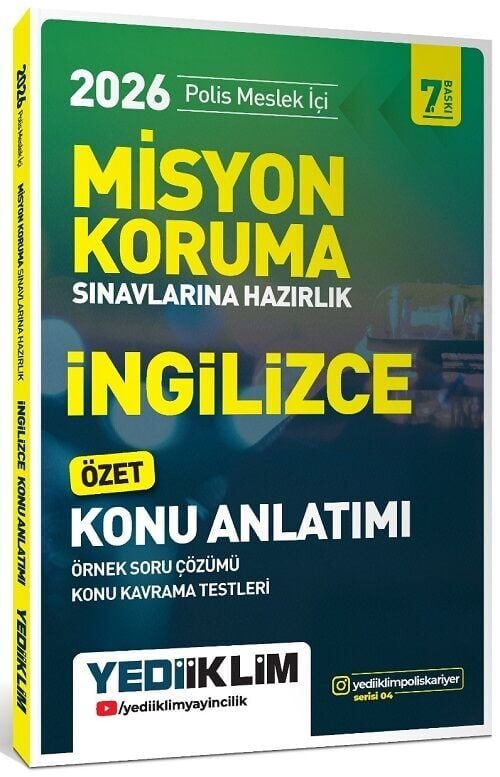 Yediiklim 2026 Polis Meslek İçi Misyon Koruma İngilizce Özet Konu Anlatımı 7. Baskı Yediiklim Yayınları