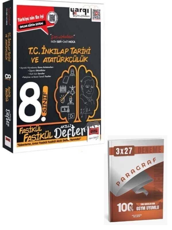 Ders Arkadaşım 2027 8. Sınıf T.C İnkılap Tarihi ve Atatürkçülük Fasikül Fasikül Akıllı Defter+ Anla Kazan Paragraf