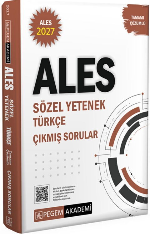Pegem 2027 ALES Sözel Yetenek Türkçe Çıkmış Sorular Çözümlü Pegem Akademi Yayınları