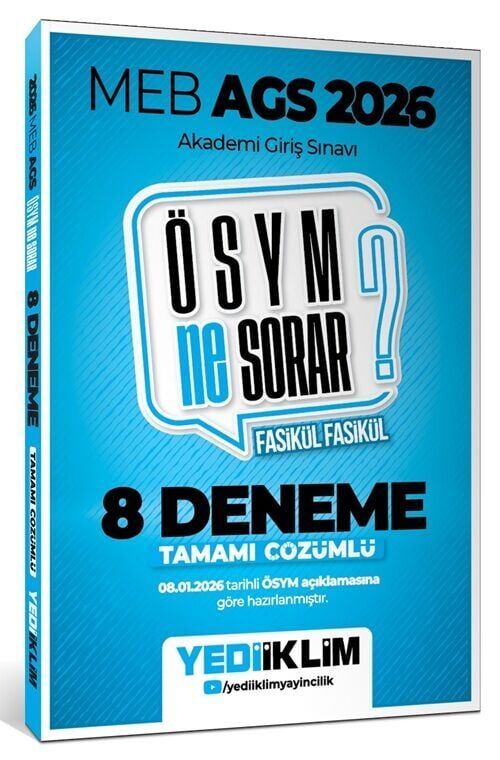 YENİ AGS - Yediiklim 2026 MEB-AGS Tüm Dersler ÖSYM Ne Sorar 8 Deneme Çözümlü Yediiklim Yayınları