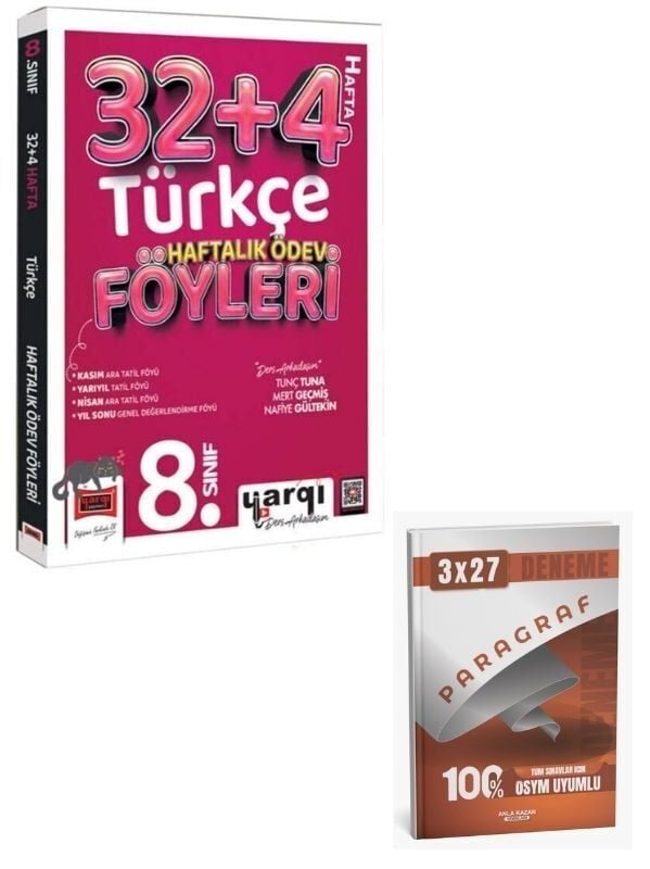 Ders Arkadaşım 2027  8. Sınıf Türkçe 32+4 Haftalık Ödev Föyleri+ Anla Kazan Paragraf