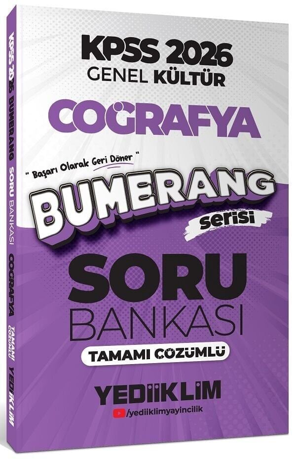 Yediiklim 2026 KPSS Coğrafya Bumerang Soru Bankası Çözümlü
